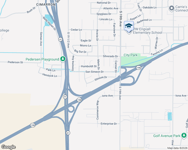 map of restaurants, bars, coffee shops, grocery stores, and more near 1527 Capitola Court in Lemoore