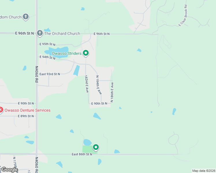 map of restaurants, bars, coffee shops, grocery stores, and more near 9116 North 186th East Avenue in Owasso