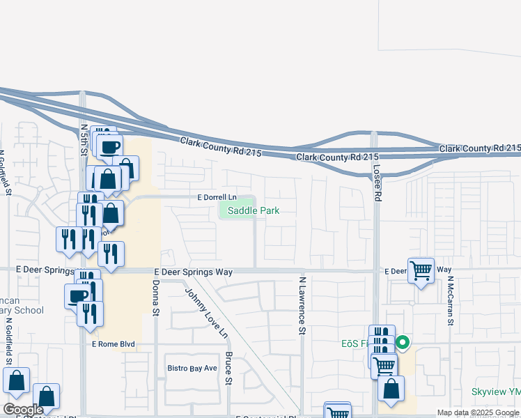 map of restaurants, bars, coffee shops, grocery stores, and more near 6941 Toll Mountain Street in North Las Vegas