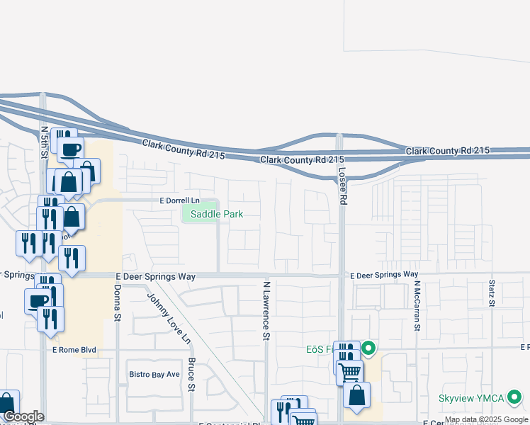 map of restaurants, bars, coffee shops, grocery stores, and more near 6948 Wildhorse Creek Street in North Las Vegas
