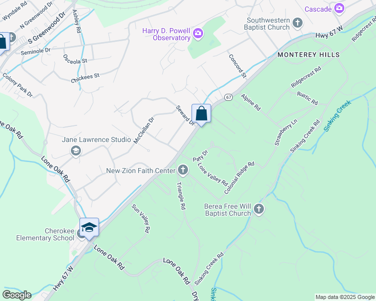 map of restaurants, bars, coffee shops, grocery stores, and more near 98 Tunbridge Court East in Johnson City