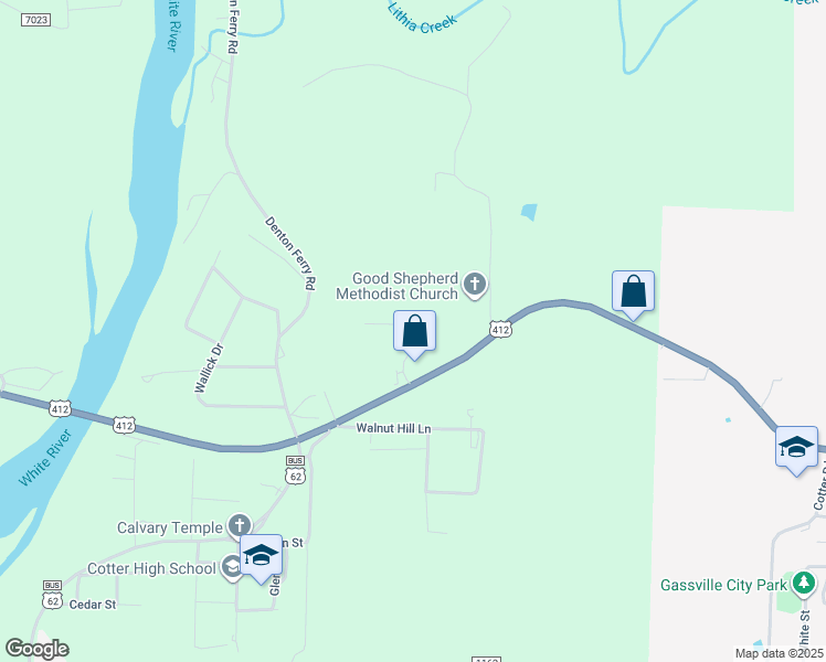 map of restaurants, bars, coffee shops, grocery stores, and more near 32 Abby Lane in Cotter