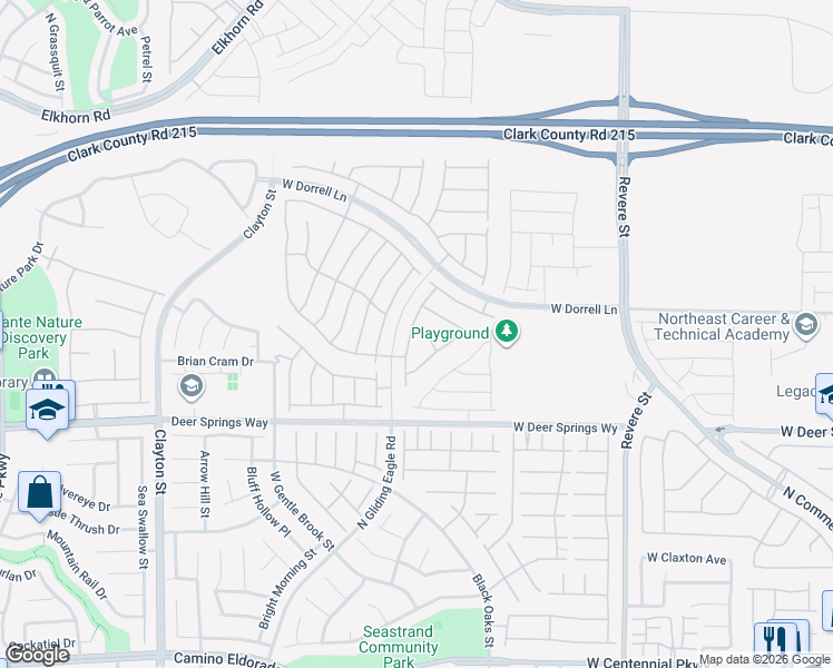 map of restaurants, bars, coffee shops, grocery stores, and more near 6907 Fordham Creek Street in North Las Vegas