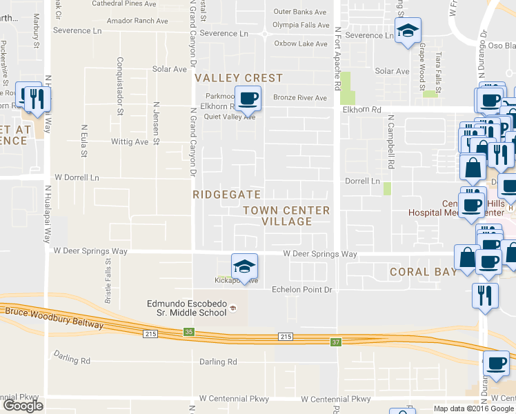 map of restaurants, bars, coffee shops, grocery stores, and more near 9408 Hillside View Court in Las Vegas