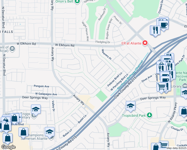 map of restaurants, bars, coffee shops, grocery stores, and more near 6944 Puetollano Drive in North Las Vegas