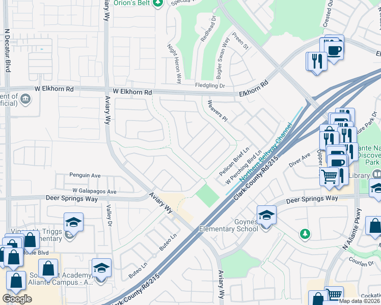 map of restaurants, bars, coffee shops, grocery stores, and more near 6944 Puetollano Drive in North Las Vegas