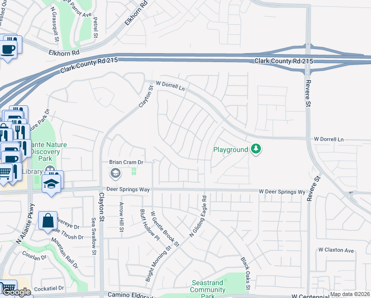 map of restaurants, bars, coffee shops, grocery stores, and more near 6924 Noah Raven Street in North Las Vegas