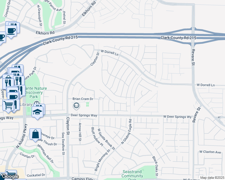 map of restaurants, bars, coffee shops, grocery stores, and more near 1640 Karst Pond Avenue in North Las Vegas