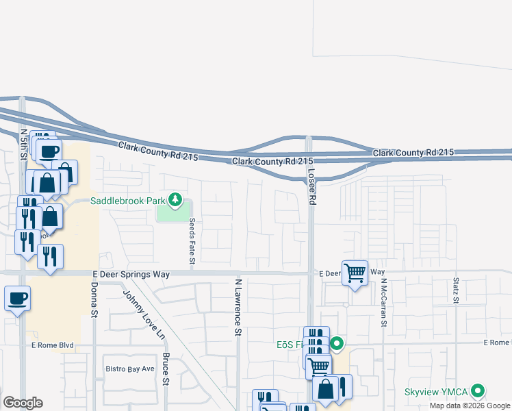 map of restaurants, bars, coffee shops, grocery stores, and more near 6955 Stone Cactus Street in North Las Vegas