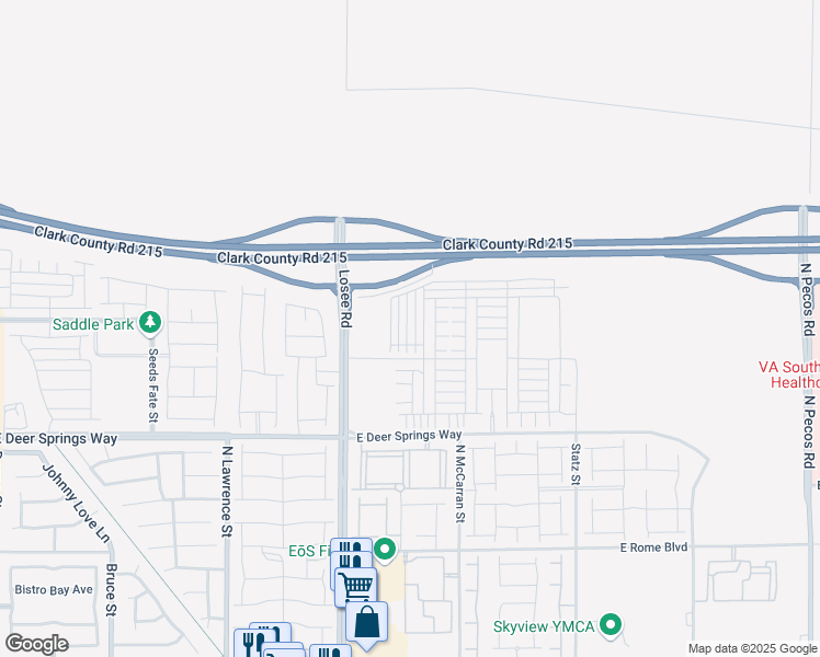 map of restaurants, bars, coffee shops, grocery stores, and more near 6952 Skyline Blue Street in North Las Vegas