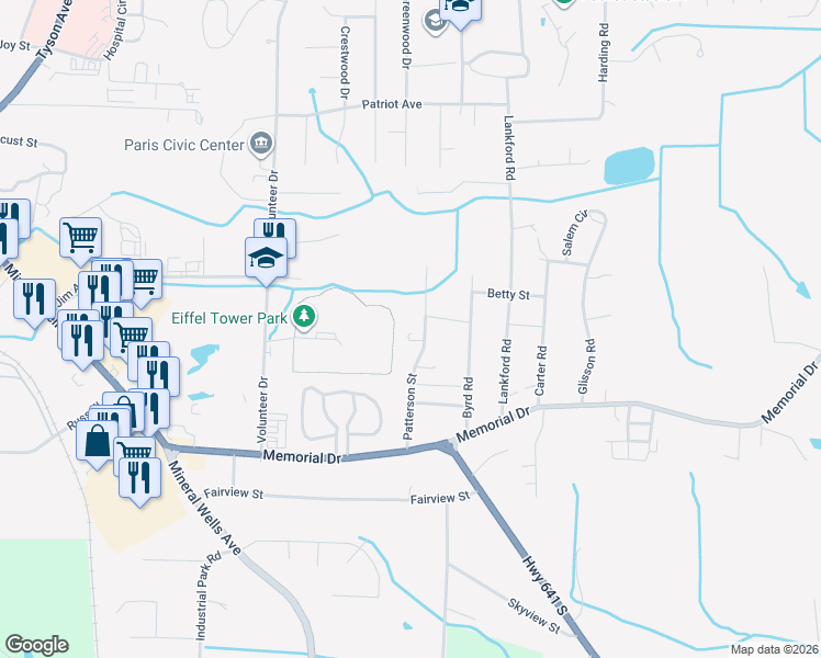 map of restaurants, bars, coffee shops, grocery stores, and more near 215 Patterson Street in Paris