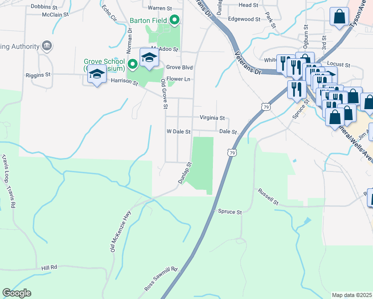 map of restaurants, bars, coffee shops, grocery stores, and more near 1224 Dunlap Street in Paris