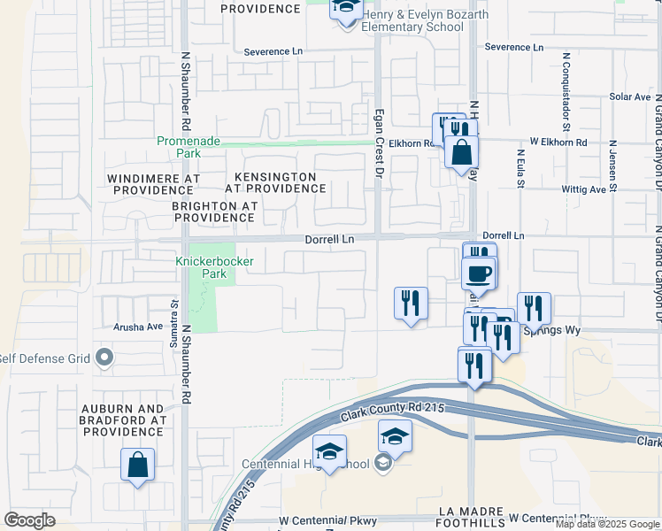 map of restaurants, bars, coffee shops, grocery stores, and more near 10326 Glacier Mist Avenue in Las Vegas