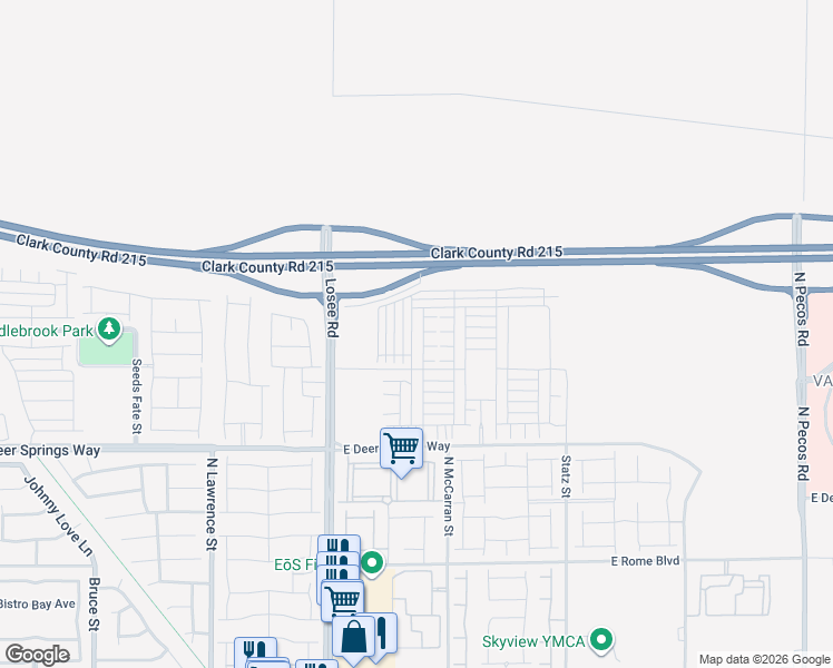 map of restaurants, bars, coffee shops, grocery stores, and more near 6956 Crimson Shadow Street in North Las Vegas