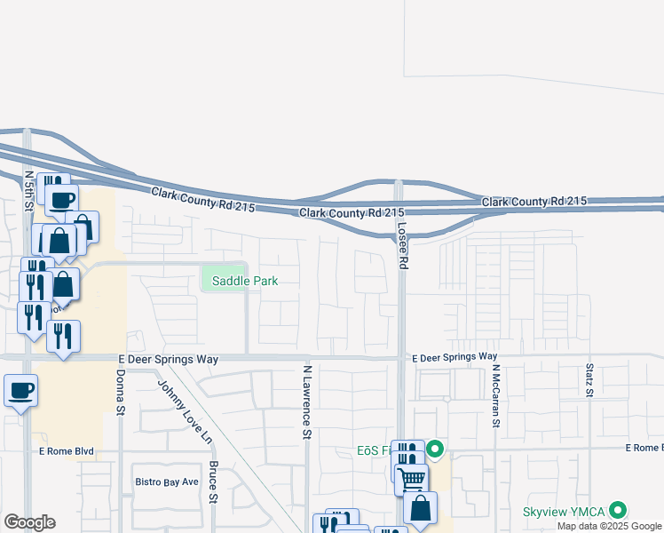 map of restaurants, bars, coffee shops, grocery stores, and more near 6963 Stone Cactus Street in North Las Vegas
