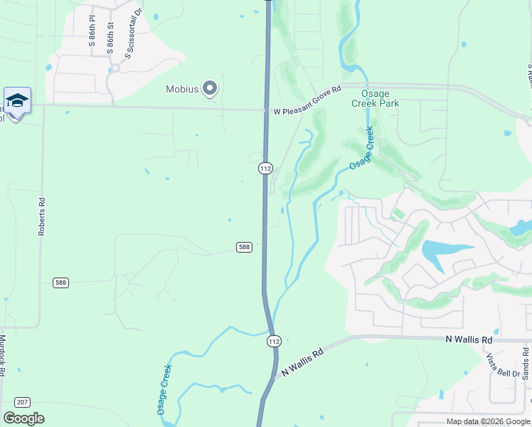 map of restaurants, bars, coffee shops, grocery stores, and more near 1766 Arkansas 112 in Bentonville