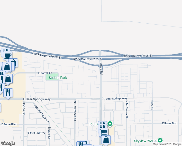 map of restaurants, bars, coffee shops, grocery stores, and more near 6999 Guitarra Court in North Las Vegas