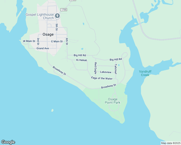 map of restaurants, bars, coffee shops, grocery stores, and more near 294 Edge of the Water in Osage