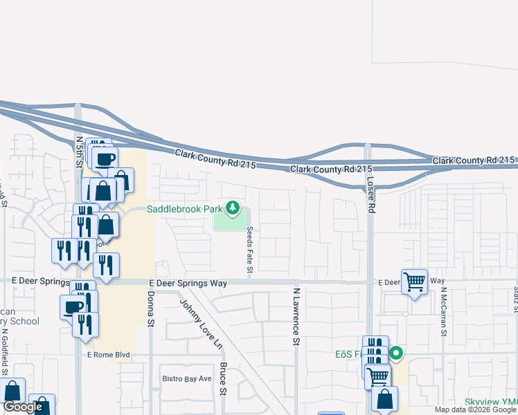 map of restaurants, bars, coffee shops, grocery stores, and more near 7030 Toll Mountain Street in North Las Vegas
