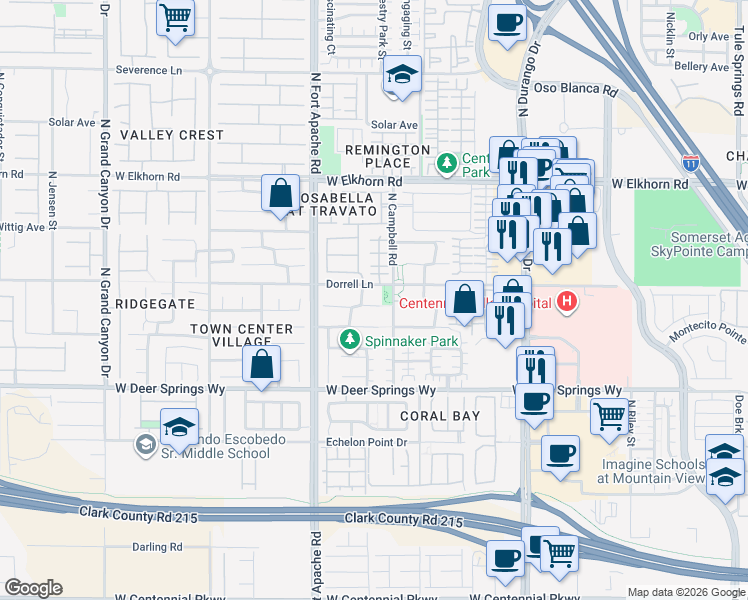 map of restaurants, bars, coffee shops, grocery stores, and more near 9108 Craven Avenue in Las Vegas