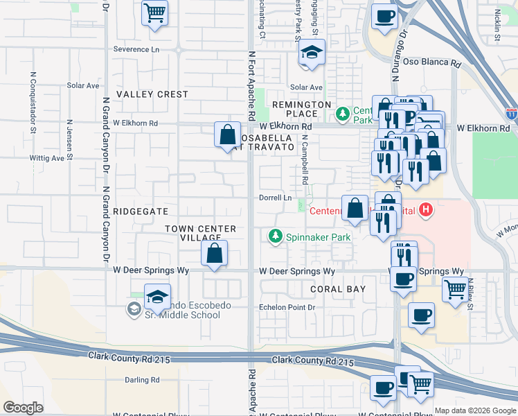 map of restaurants, bars, coffee shops, grocery stores, and more near 9164 Craven Avenue in Las Vegas