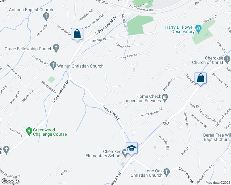 map of restaurants, bars, coffee shops, grocery stores, and more near 2202 Forest Acres Drive in Johnson City