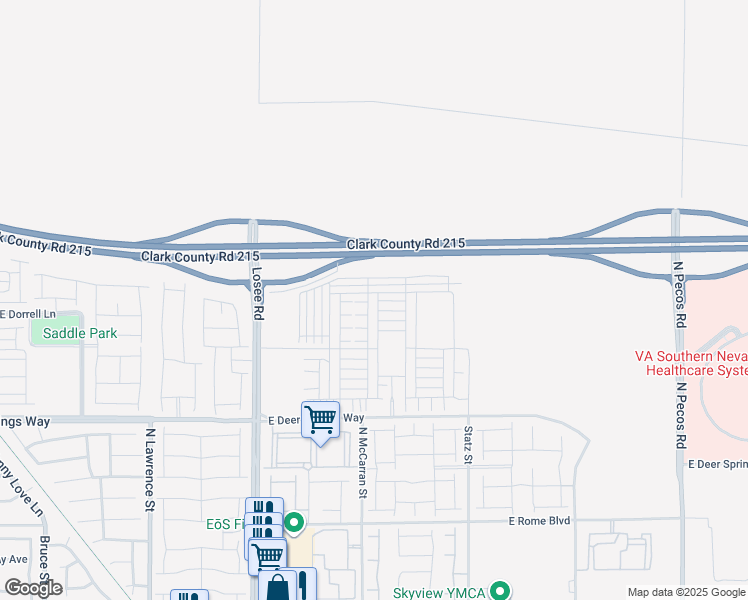 map of restaurants, bars, coffee shops, grocery stores, and more near Beautiful Belle Street in North Las Vegas