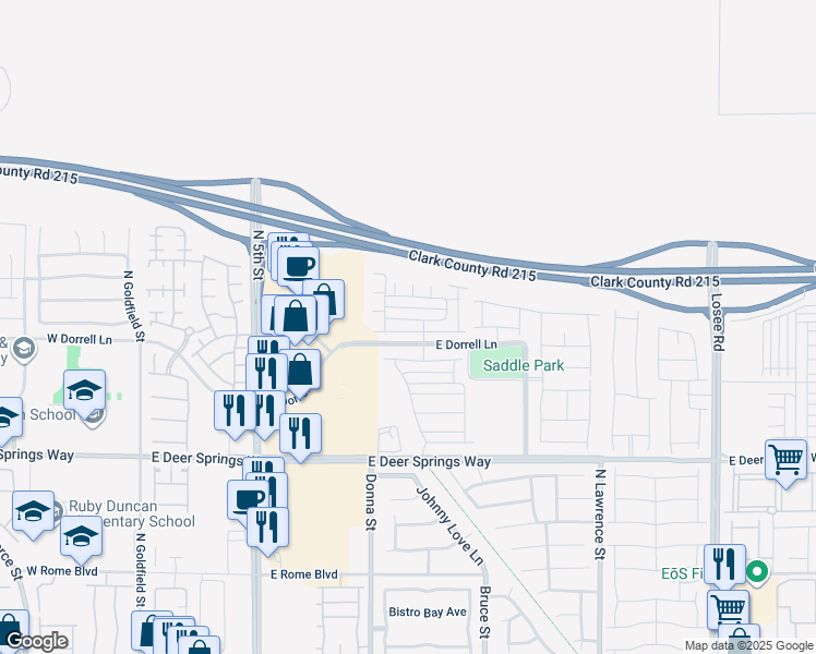 map of restaurants, bars, coffee shops, grocery stores, and more near 1009 Belton Lake Avenue in North Las Vegas