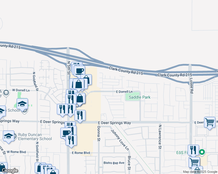 map of restaurants, bars, coffee shops, grocery stores, and more near 1009 Belton Lake Avenue in North Las Vegas