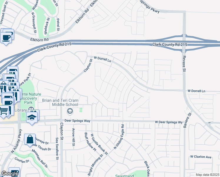 map of restaurants, bars, coffee shops, grocery stores, and more near 6955 Noah Raven Street in North Las Vegas