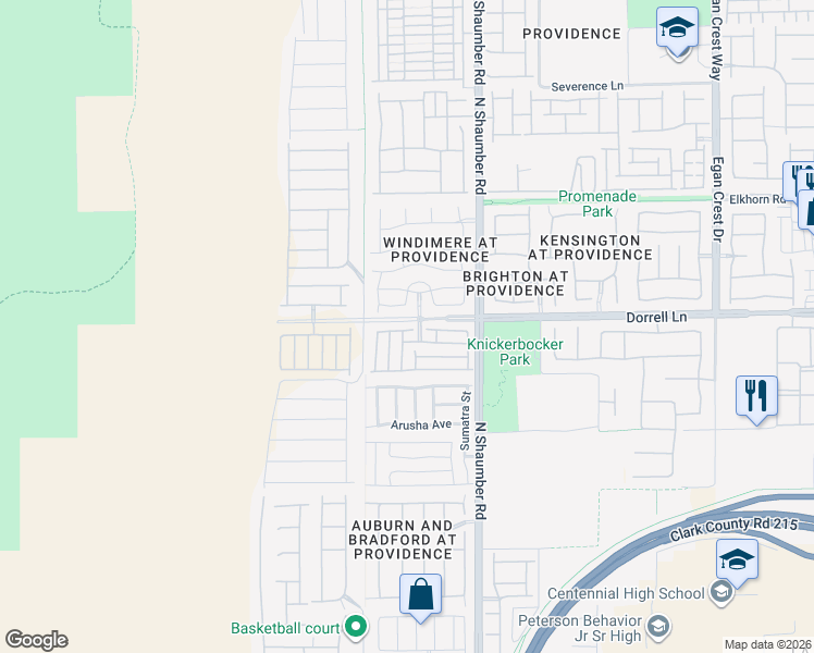 map of restaurants, bars, coffee shops, grocery stores, and more near 10814 Faulkner Run Avenue in Las Vegas