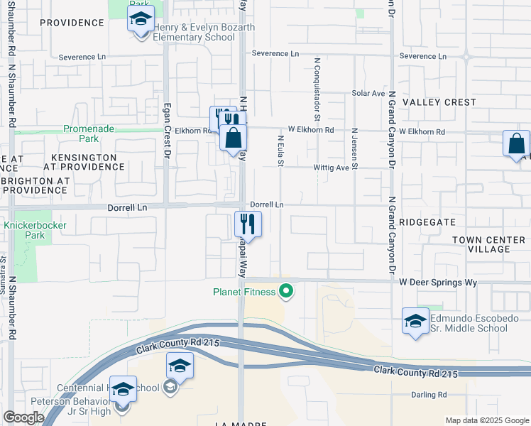 map of restaurants, bars, coffee shops, grocery stores, and more near 6975 Hopi Summit Court in Las Vegas