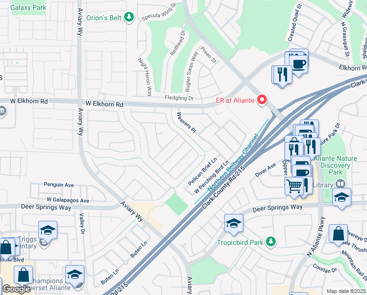 map of restaurants, bars, coffee shops, grocery stores, and more near 3709 White Lion Lane in North Las Vegas