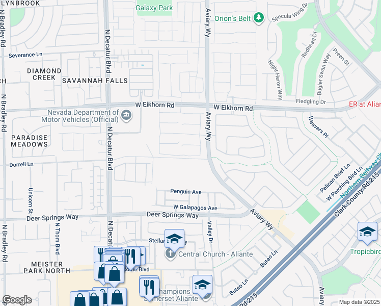 map of restaurants, bars, coffee shops, grocery stores, and more near 4352 Contour Bend Avenue in North Las Vegas