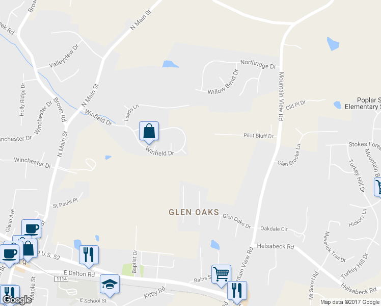 map of restaurants, bars, coffee shops, grocery stores, and more near 103 Cornwallis Court in King