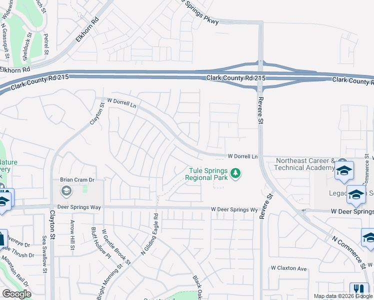 map of restaurants, bars, coffee shops, grocery stores, and more near 1224 Granite Falls Place in North Las Vegas