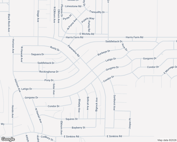 map of restaurants, bars, coffee shops, grocery stores, and more near 4670 Panorama Road in Pahrump