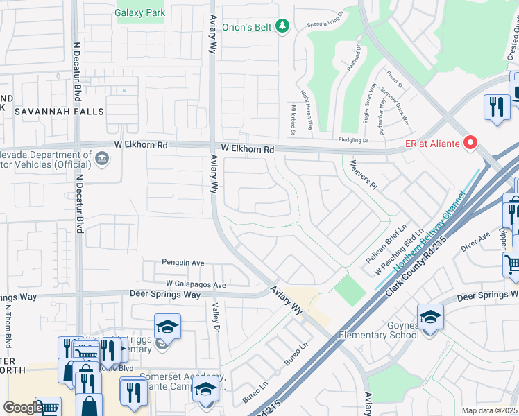 map of restaurants, bars, coffee shops, grocery stores, and more near 4121 West California Condor Avenue in North Las Vegas