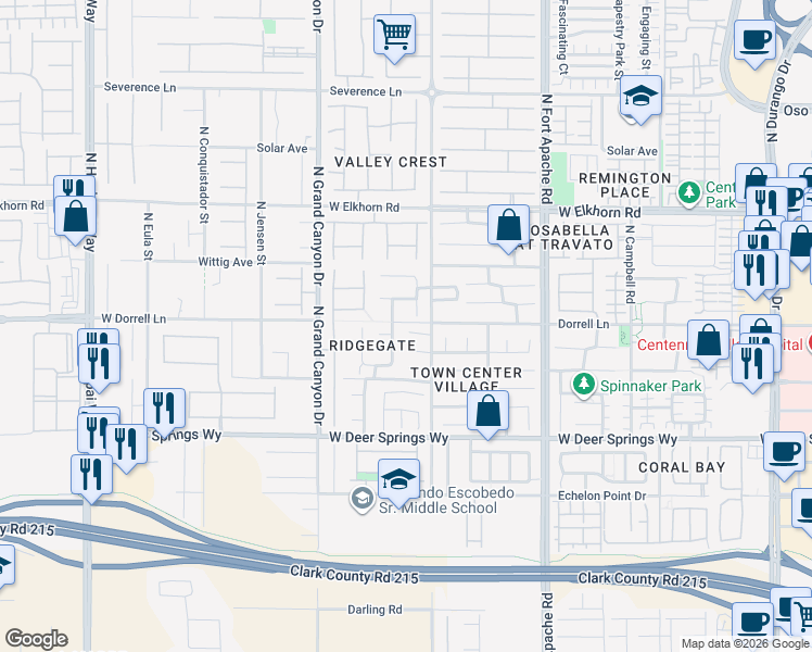 map of restaurants, bars, coffee shops, grocery stores, and more near 9420 Hidden Cave Court in Las Vegas
