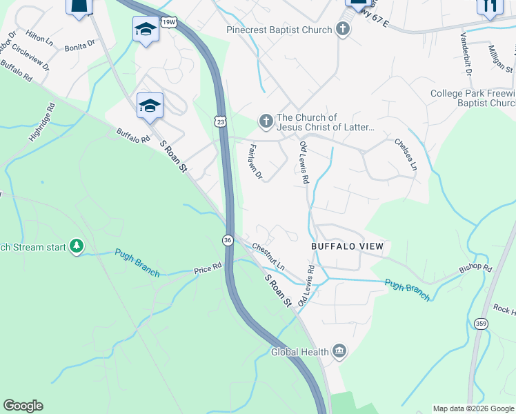 map of restaurants, bars, coffee shops, grocery stores, and more near 3130 Rocky Top Road in Johnson City