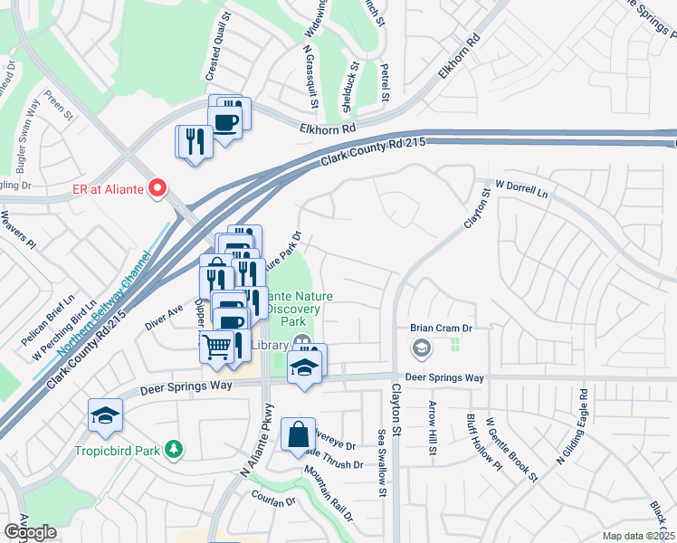 map of restaurants, bars, coffee shops, grocery stores, and more near 2208 Cactus Desert Court in North Las Vegas