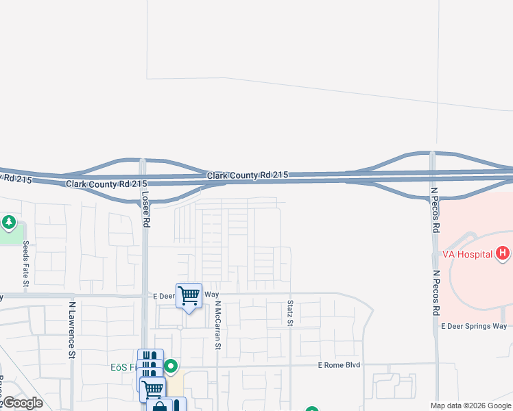 map of restaurants, bars, coffee shops, grocery stores, and more near Bruce Woodbury Beltway in North Las Vegas