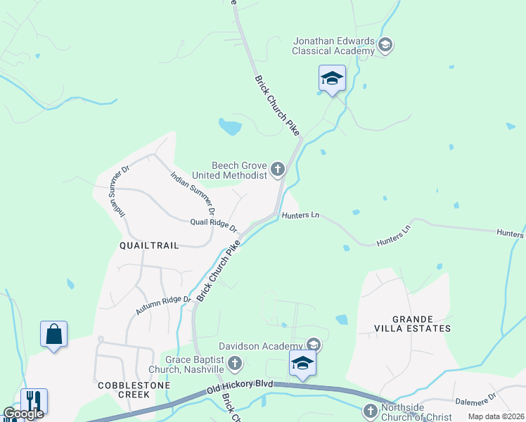 map of restaurants, bars, coffee shops, grocery stores, and more near 4294 Brick Church Pike in Nashville