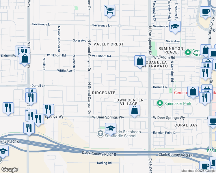 map of restaurants, bars, coffee shops, grocery stores, and more near in Las Vegas