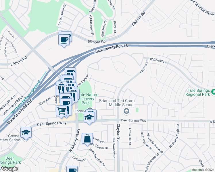 map of restaurants, bars, coffee shops, grocery stores, and more near 2109 Humble Hollow Place in North Las Vegas