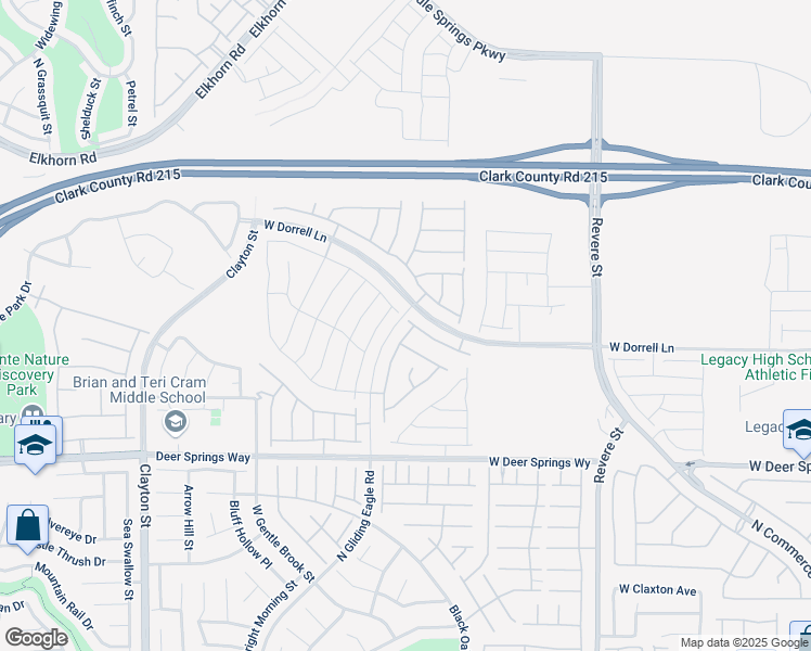 map of restaurants, bars, coffee shops, grocery stores, and more near 7019 Boulder View Street in North Las Vegas