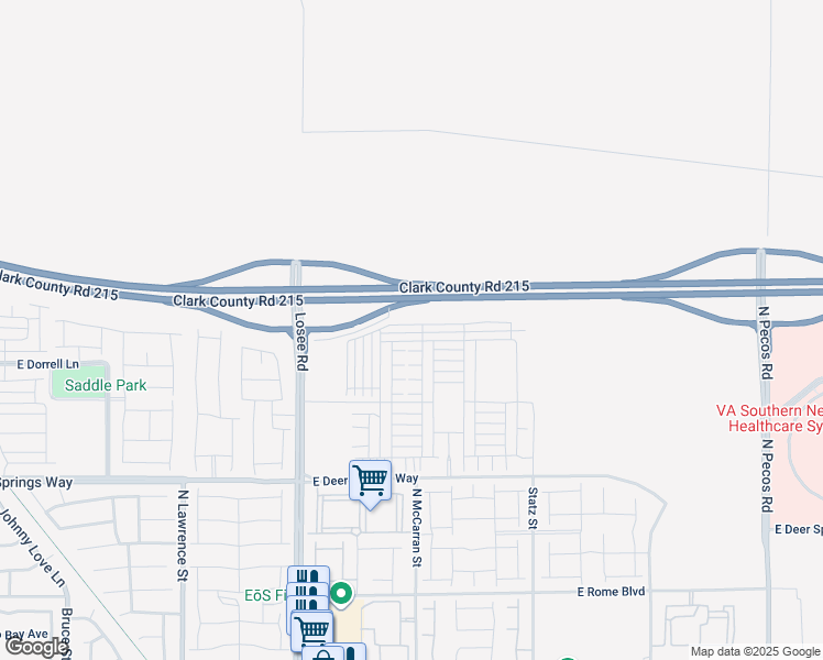 map of restaurants, bars, coffee shops, grocery stores, and more near Bruce Woodbury Beltway in North Las Vegas