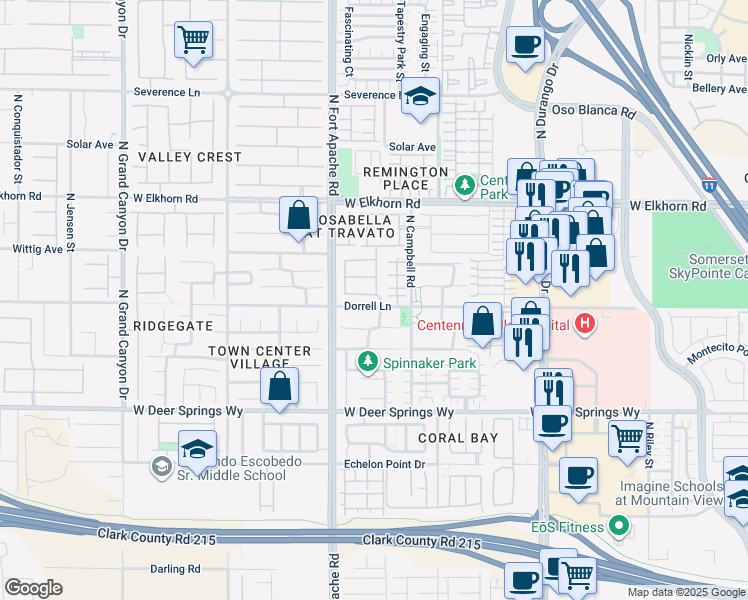 map of restaurants, bars, coffee shops, grocery stores, and more near 9117 Goose Lake Way in Las Vegas