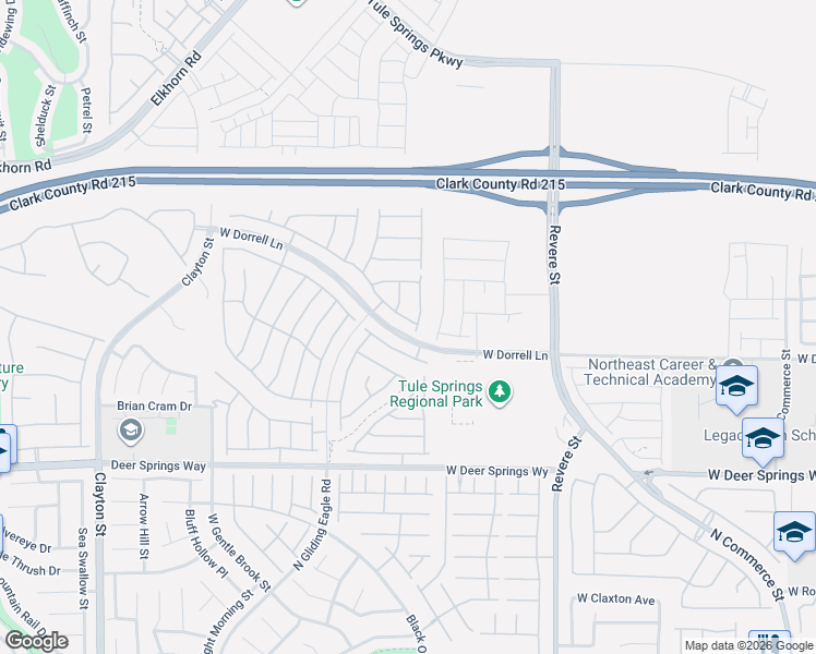 map of restaurants, bars, coffee shops, grocery stores, and more near 1224 Granite Falls Place in North Las Vegas