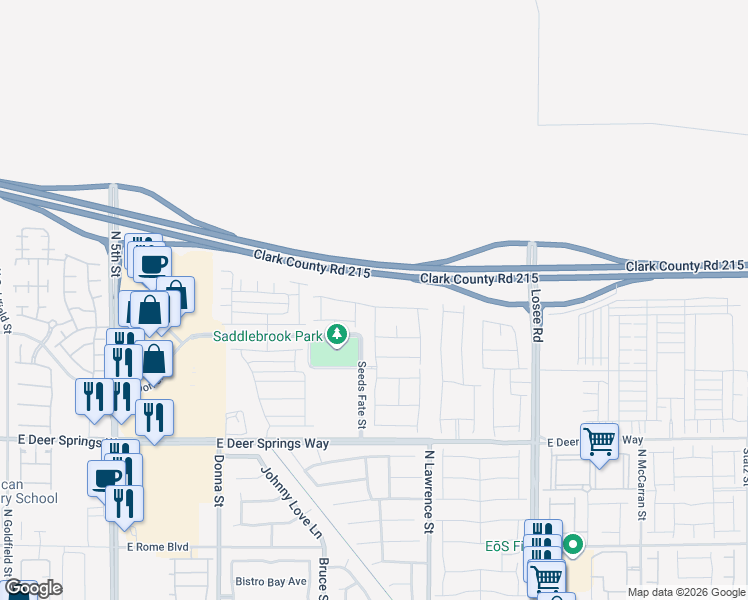 map of restaurants, bars, coffee shops, grocery stores, and more near 1146 West Dorrell Lane in North Las Vegas